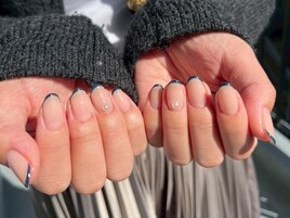 パール×フレンチネイル