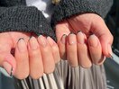 パール×フレンチネイル