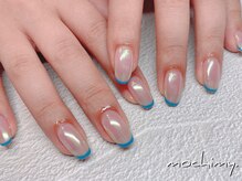 モチミィ(mochimy.)/獅子座ネイル／オーロラフレンチ