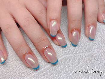 モチミィ(mochimy.)/獅子座ネイル/オーロラフレンチ
