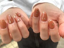 シェリ バイ リッシュ(Cheri by RICHE)/箔がけオレンジネイル