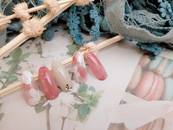 ネイルサロン&スクール ジーナ(GINA)/春色　フラワーネイル