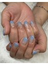 透明感ブルーの艶グラデ