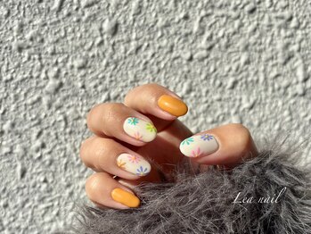 カラフルフラワーネイル