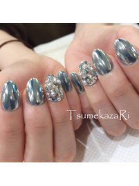 ミラーネイル★水色