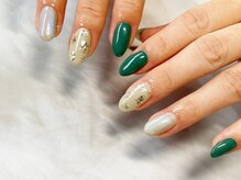 ネイルサロン イントゥ(into_)/ユニコーン　銀箔　ラメ