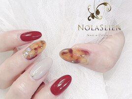 べっ甲ネイル　秋デザイン