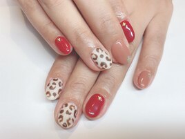 秋冬☆レオパード柄ネイル