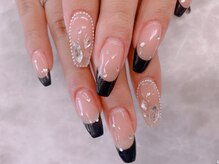 ネイルサロン シェル(Nail Salon SHELL)/韓国ネイル黒フレンチ♪