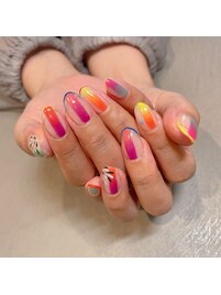 たてライングラデーションと花火