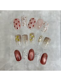 バレンタインネイルチップ