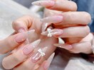 シンプルネイル/リボンネイル/