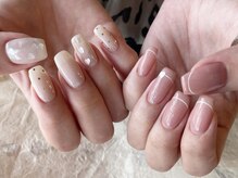 アイネイルズ 梅田店(I nails)/ハートドット華奢フレンチ¥9700