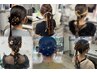 ヘアアクセ付き☆（パールピンor金箔or銀箔orラインストーン）付きヘアセット