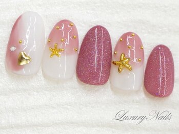 ラグジュアリーネイルズ オオミヤ(Luxury Nails Omiya)/ガーリー*ピンクホワイト