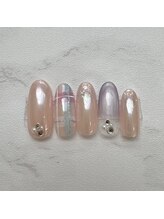ナナズネイル 魚町店(NANA’sNail)/光るチェックネイル　