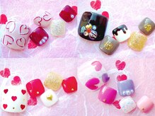 ラルネイル 大宮(Lull. nail)/#フット#ハート柄#バレンタイン