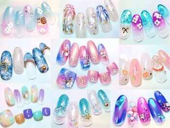 ラルネイル 大宮(Lull. nail)の写真/《◆EVENT◆Lull.nail☆Summer初回オフ込¥7900》デザイン豊富！おすすめ☆梅雨～初夏のうるちゅるネイル♪