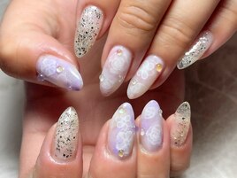 しずく付きふんわりフラワー