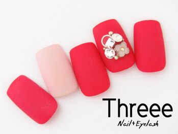 スリーネイルプラスアイラッシュ(Threee Nail+Eyelash)/マットネイル