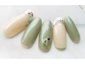 ネイル サロン ターラ 吉祥寺(nail salon Tara)/キラキラガラスフレンチネイル