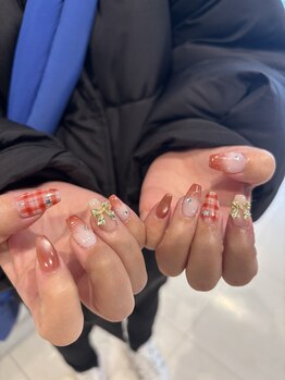 オーシャンネイル 栄店(OCEAN NAIL)/red×check