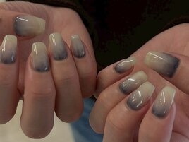 くすみブルー ニュアンスグラデ