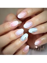 アイネイルズ(Ai nails)/カラフルホワイトグラデーション