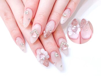 ネイルコレクション ピンク(Nail Collection Pink)/ジェル放題★ワンホン:リボン