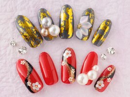 成人式♪和柄ネイル３