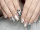 ネイビーツイード冬ネイル