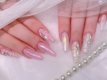 オーロラ/ワンホンネイル/ピンク