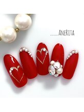ネイルサロン アンリタ(nail salon AneRita)/バレンタイン☆赤×ハートネイル