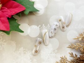 雪の結晶ミラーネイル