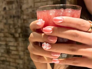 サクノネイル(SAKUNONAIL)/リボンミラーネイル