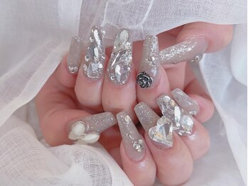 デコール 心斎橋(DECOR)/グレーラメパーツネイル