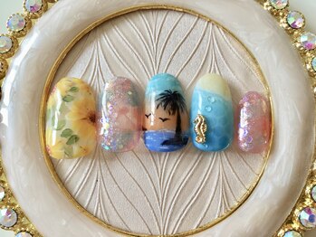 ダブルムーンビューティフル(DOUBLEmoonBeautiful)の写真/手描きアートで指先に個性を！当日の持ち込画像もOK☆豊富なカラーやパーツあり◎