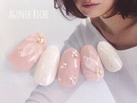 【水彩フラワーネイル】