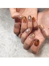 べっ甲 夏ネイル きらきら