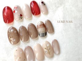 シンプル秋冬ネイル　アート定額