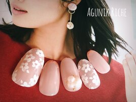 【花柄ネイル】