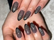 レディグリッター(Lady glitter)/フラッシュ×BLACKフレンチ