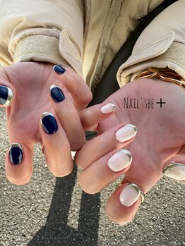 ネイルズビー 国府店(Nail's be)/メタリックフレンチネイル