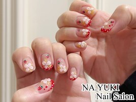 初夏ぷっくりフラワーネイル