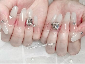 Quick Sukarupu 池袋東口【チップ長さだし専門店】/スワロフスキーネイル