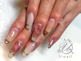大理石×ミラーフレンチ
