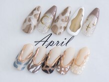 エイプリルプラス(April plus)/ニュアンス＆　アニマルネイル