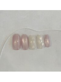 ハート埋め込みネイル