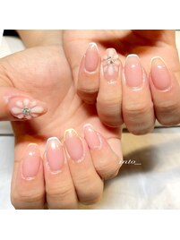 パステルフレンチ　フラワー