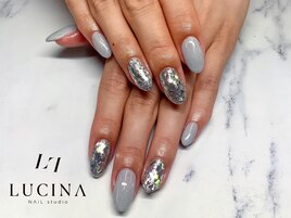 H-664ブルー×シルバーラメ
